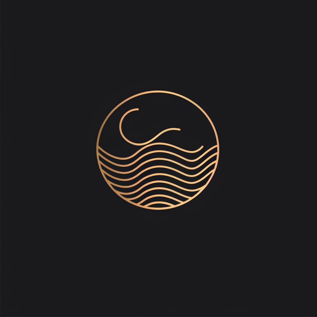 Simple linear minimalistic logo with wavy vibes