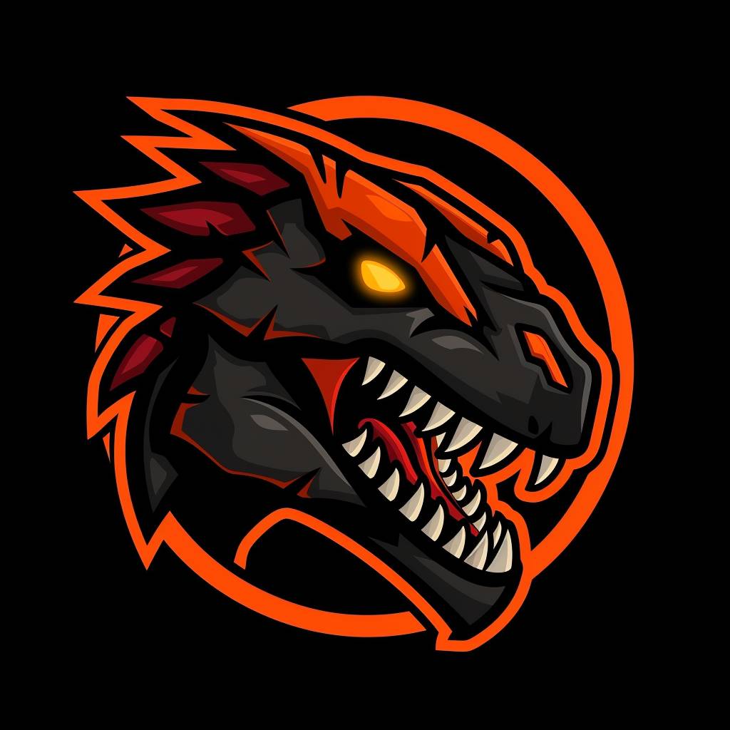 prehistoric monster mascot, logotype, logomark, esports