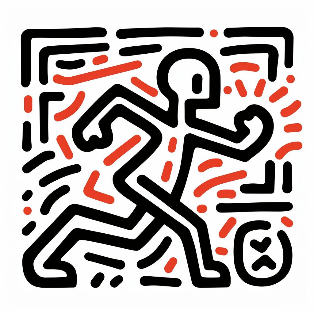 Logotype for running club by Keith Harring --v 6.0