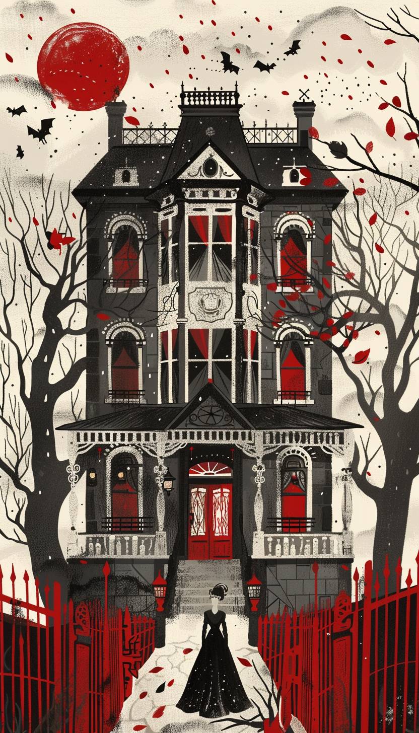 Gemma Correllのスタイルで、古い屋敷を彷徨うヴィクトリア朝時代の幽霊
