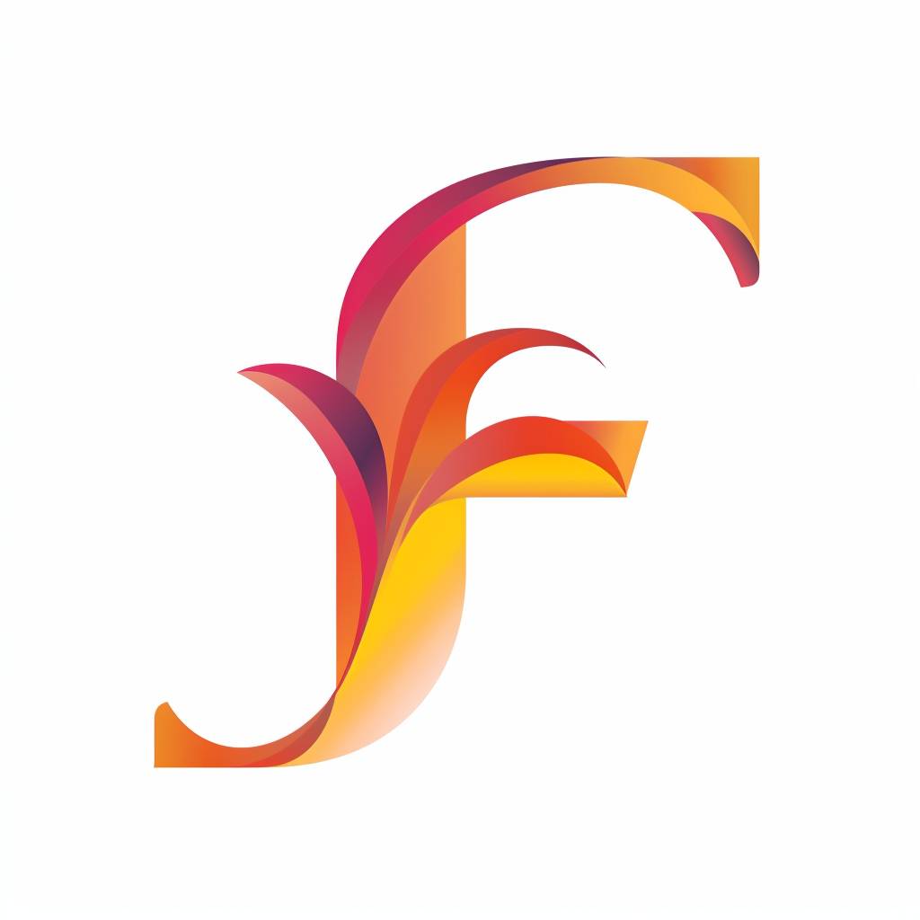 simple and clean logo of the letter F with a white background, award winning design