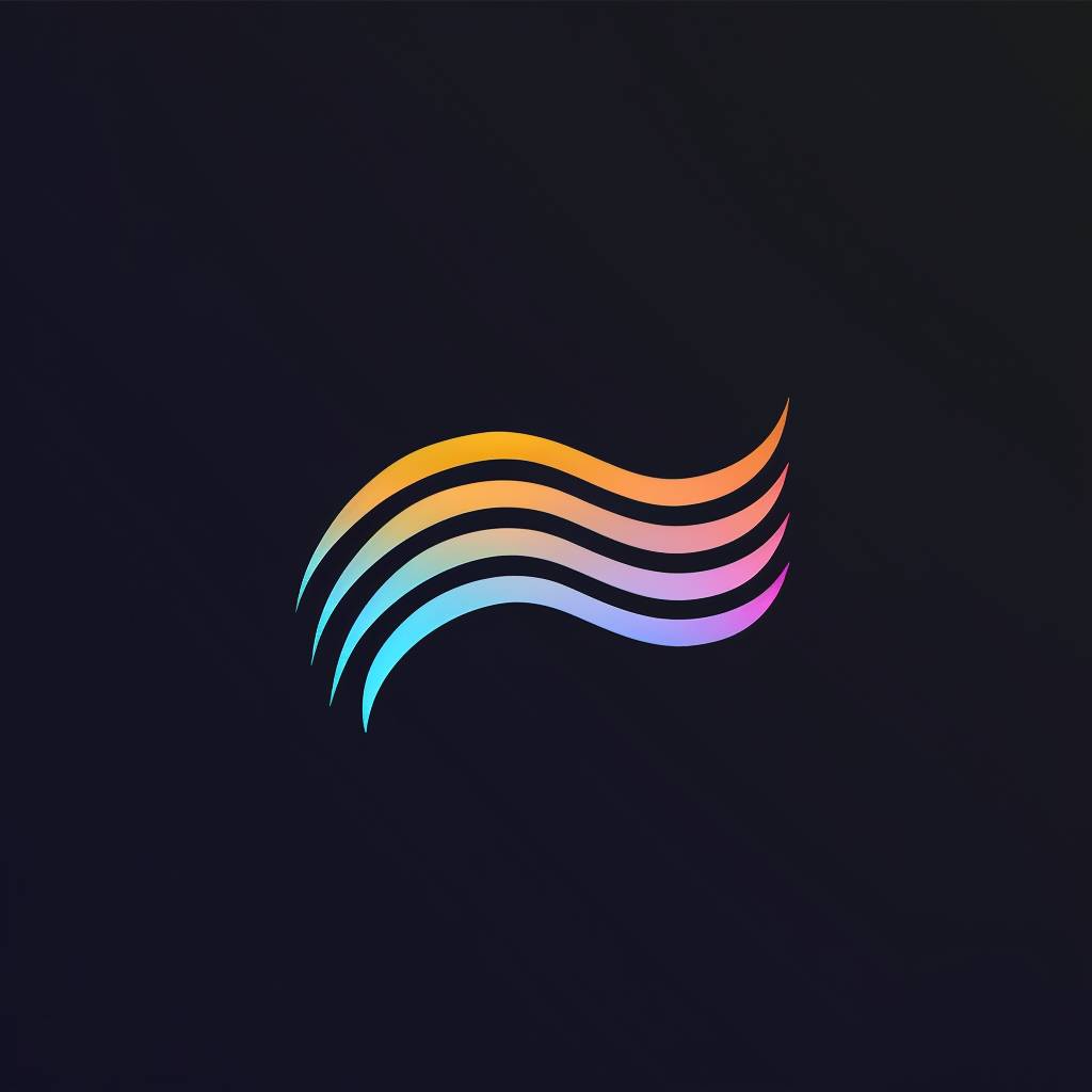 Simple linear wavy logo minimalistic