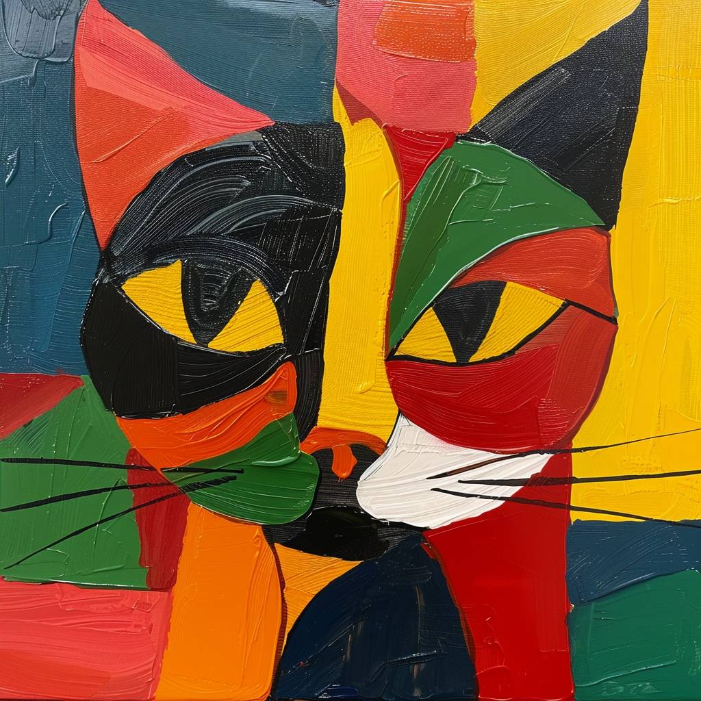 Feline animal painting in style of Etel Adnan --v 6.0
