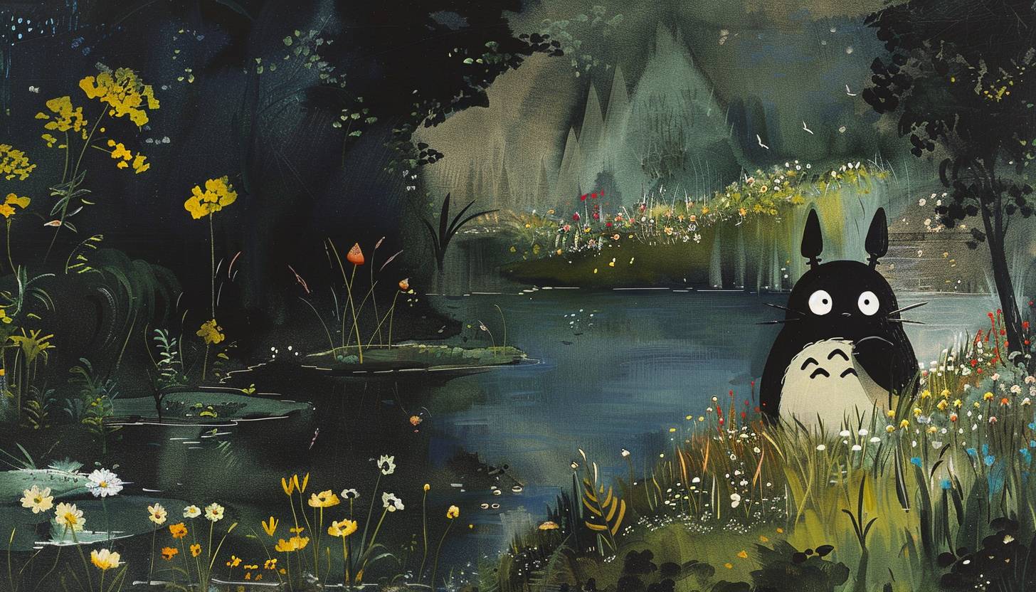 Mary Fedden's painting depicting a Totoro anime scene