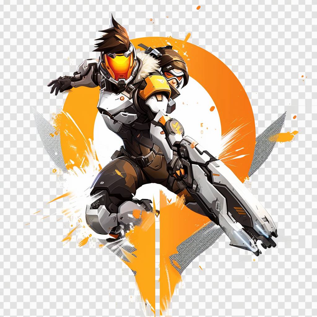 Overwatch logo e-sports, Graphic design of vector art, transparent background