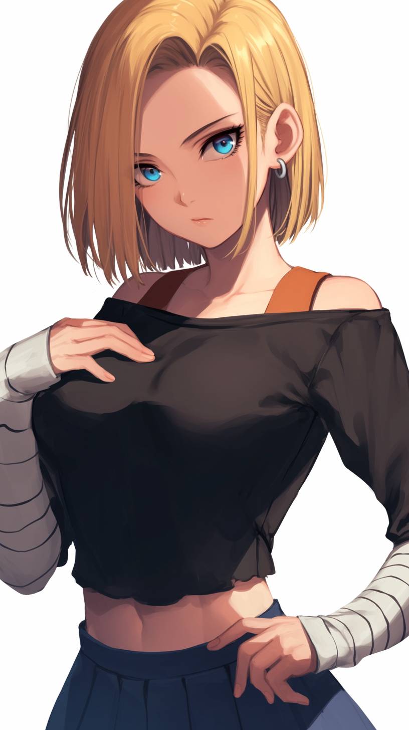 Android 18，プリーツスカート