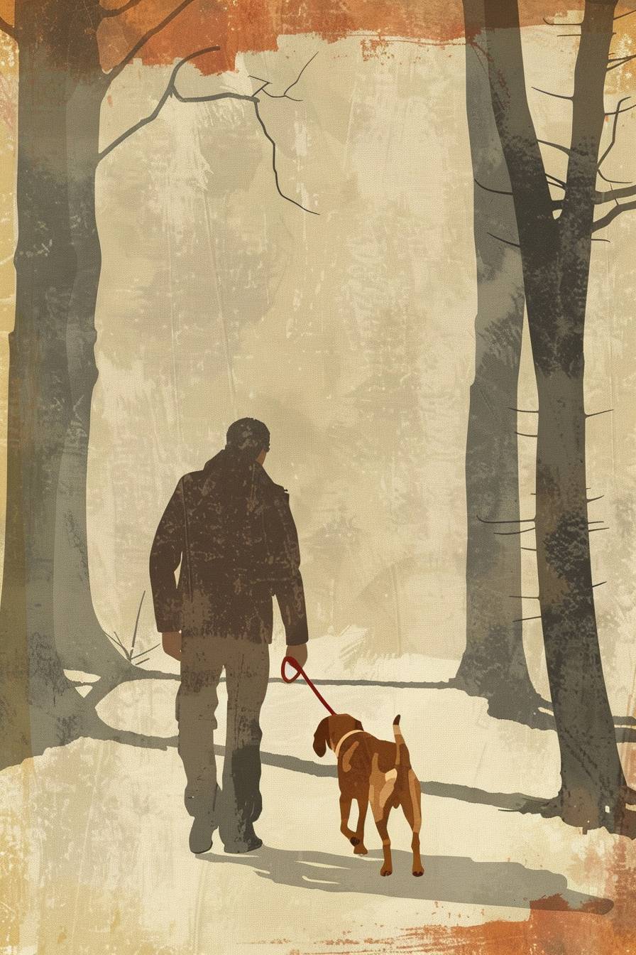 A simple book cover about dog walking
