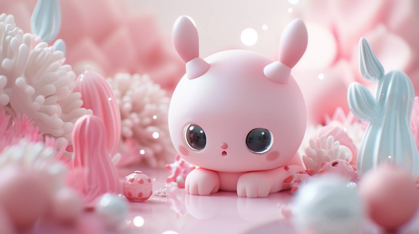 Adorable creature in a simple rounded geometric shape, stylized world, pastel colors, subsurface scattering, Octane render, Unreal Engine 5, photo-real, Sony a7R IV camera, Meike 85mm F1.8 lens