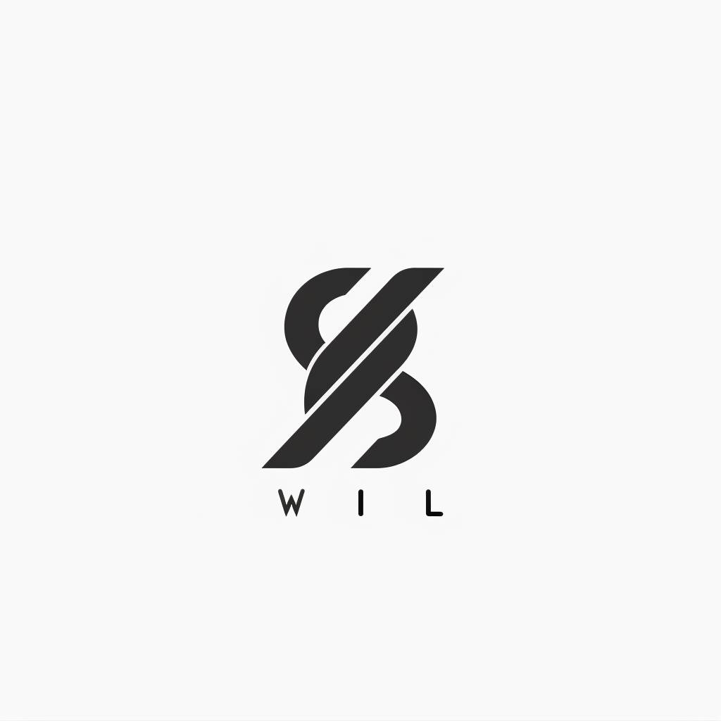 フラットで、企業ロゴ、ミニマリストのロゴ、2D、シンプルな線、エッジの効いた、白い背景、S、W、L、SWLという3つの文字、- - のスタイル1000 --v 6.0
