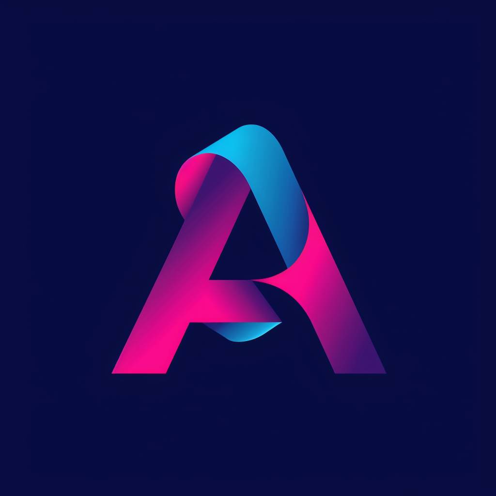 Vector logo A, pink dark blue gradient