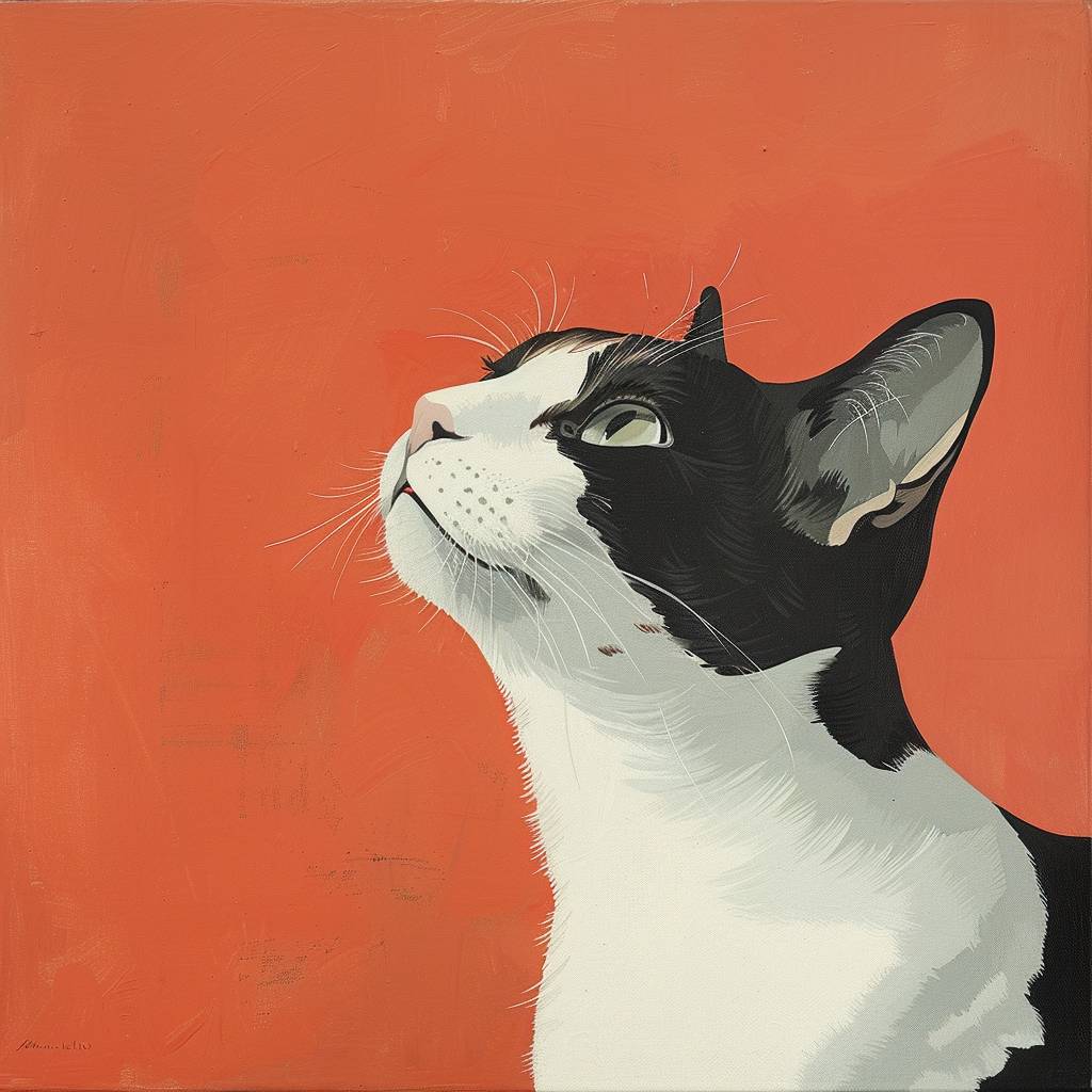 Feline animal painting in the style of Alessandro Gottardo