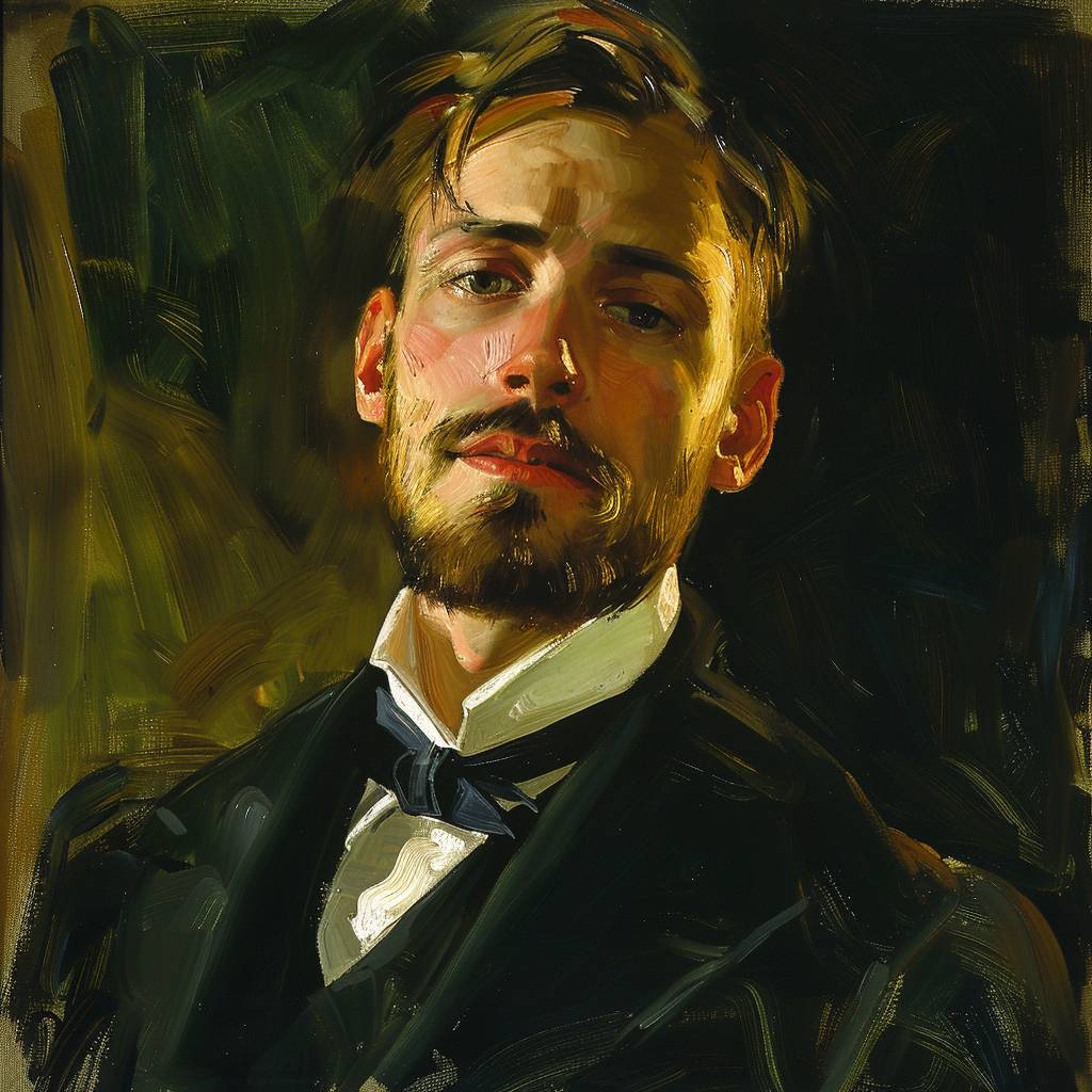 oil portrait by John Singer Sargent, painterly, oil on canvas