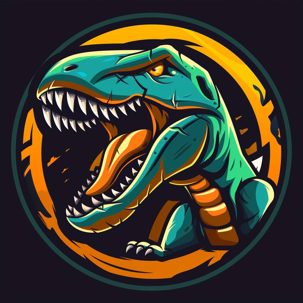 prehistoric monster mascot, logotype, logomark, esports