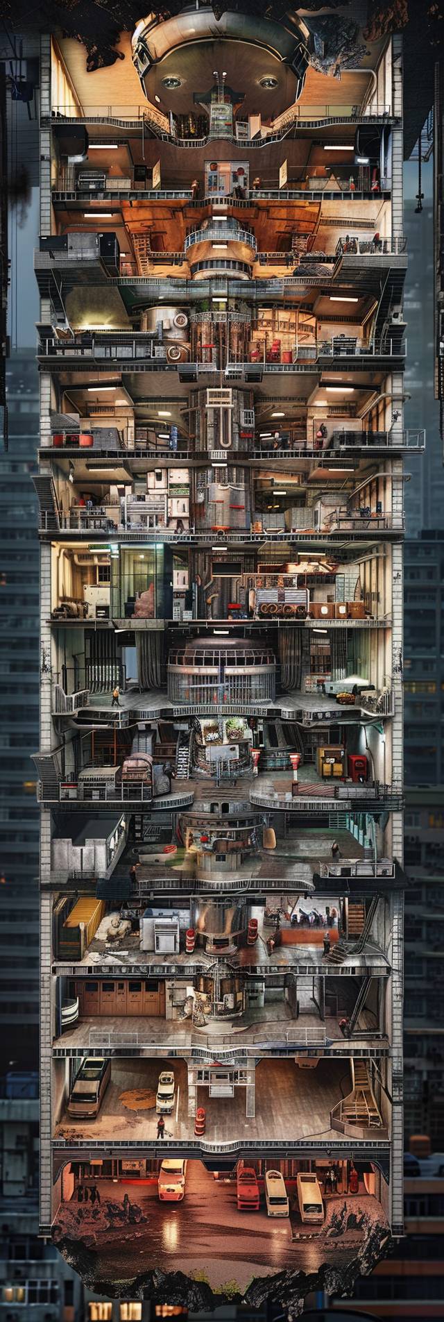 Here’s my favourite photography of a cross section of a city highrise building