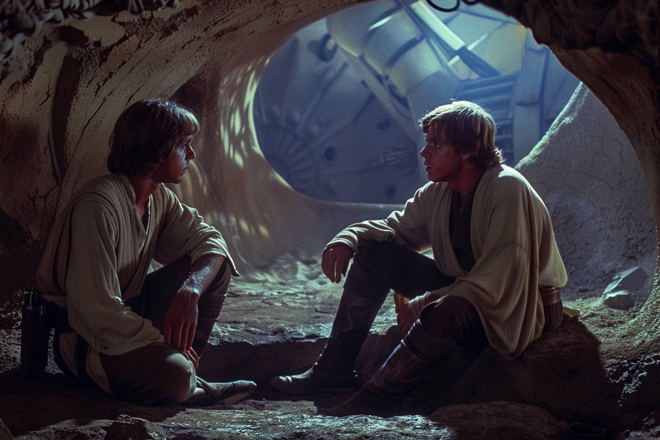 Production Still from Star Wars: A New Hope, cinematography, directed by Jared Hess, 2000s film style