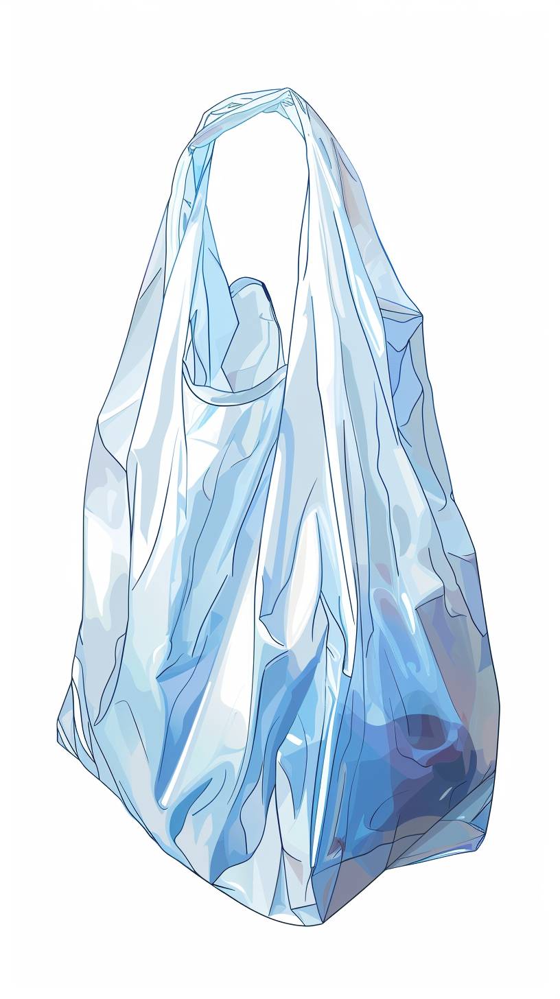 白い背景にプラスチックバッグのベクトル