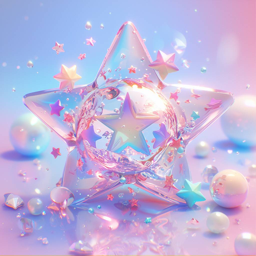 Star Art Group (Stars), Surreal Pop, Candy Core, Eve Bunchu, Shiny/Glossy, Soft Focus, in the style of rendered in cinema4d, party kei, salon kei, y2k, Hallyu rendering style Star Art Group (Stars), Surreal Pop, Candy Core, Eve Bunchu, Shiny/Glossy, Soft Focus, rendered in Cinema4d, party kei, salon kei, y2k, in the aspect ratio of 2:3 --niji 6