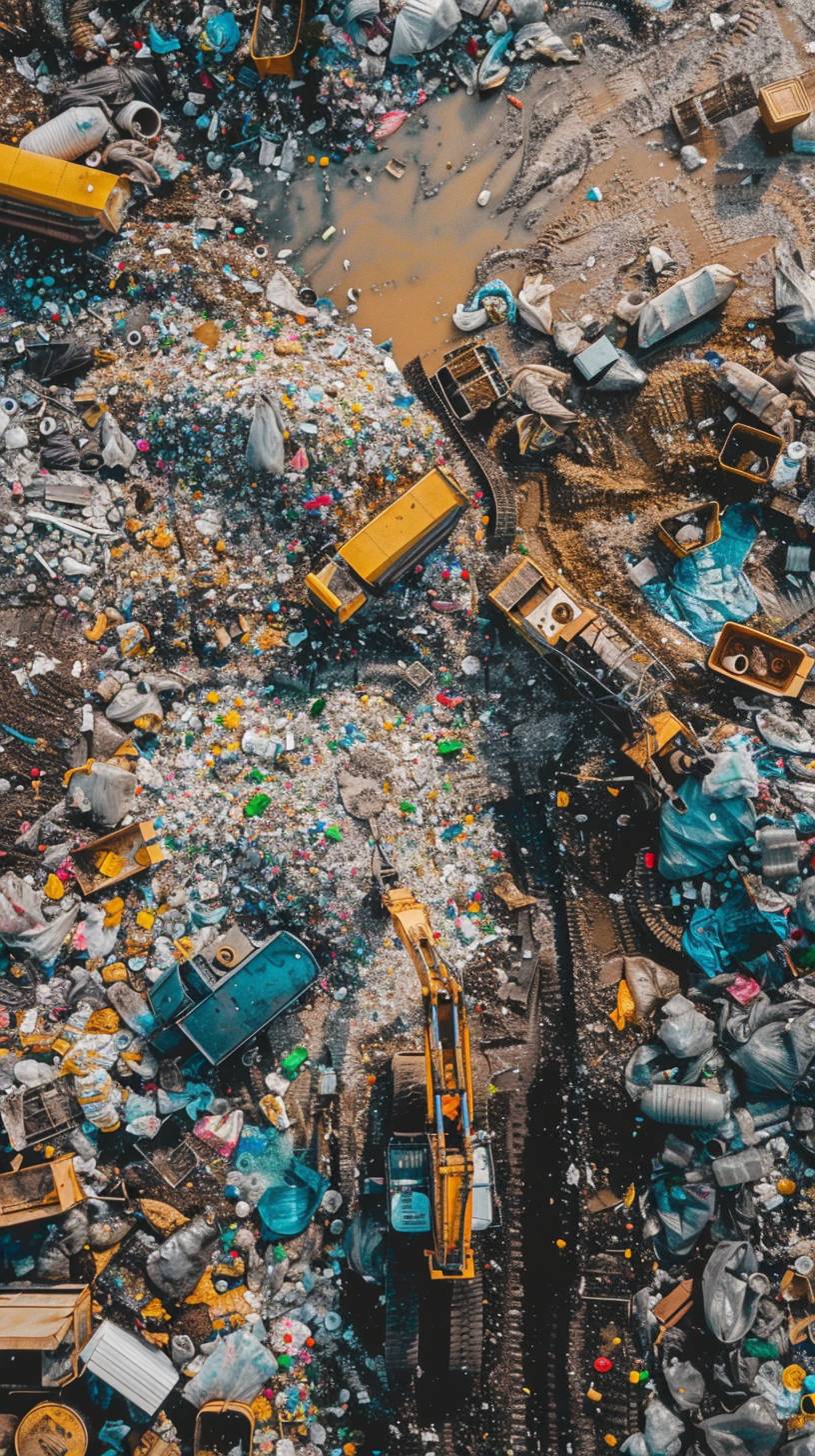 Landfill waste garbage yard