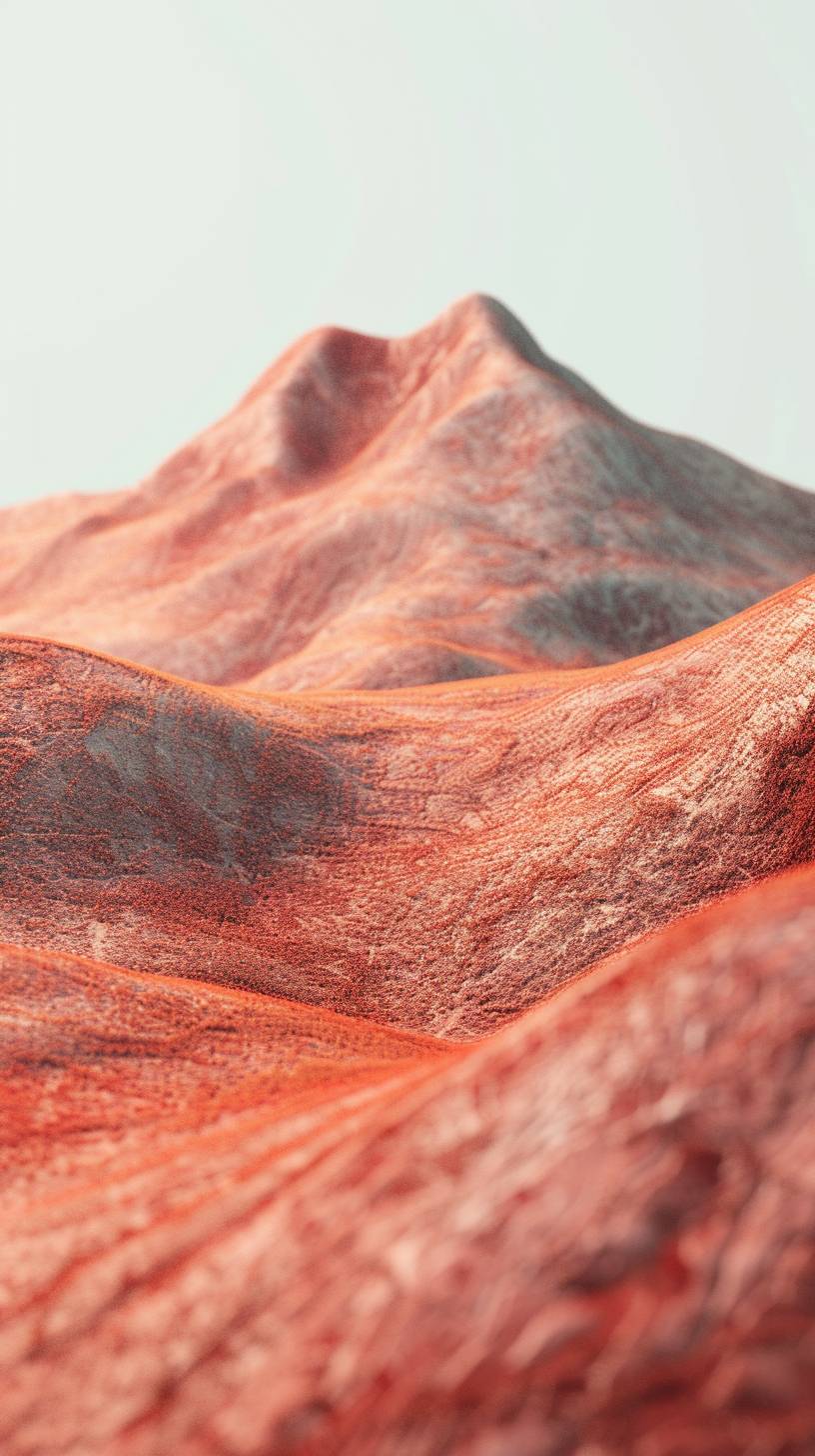 Close-up, no mountain, divine landscape of hill, Surrealism, minimalist, style of Wes Anderson 3D CG