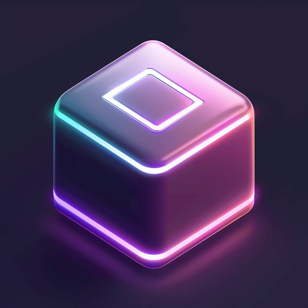 Icon for a AI based startup, simple metallic