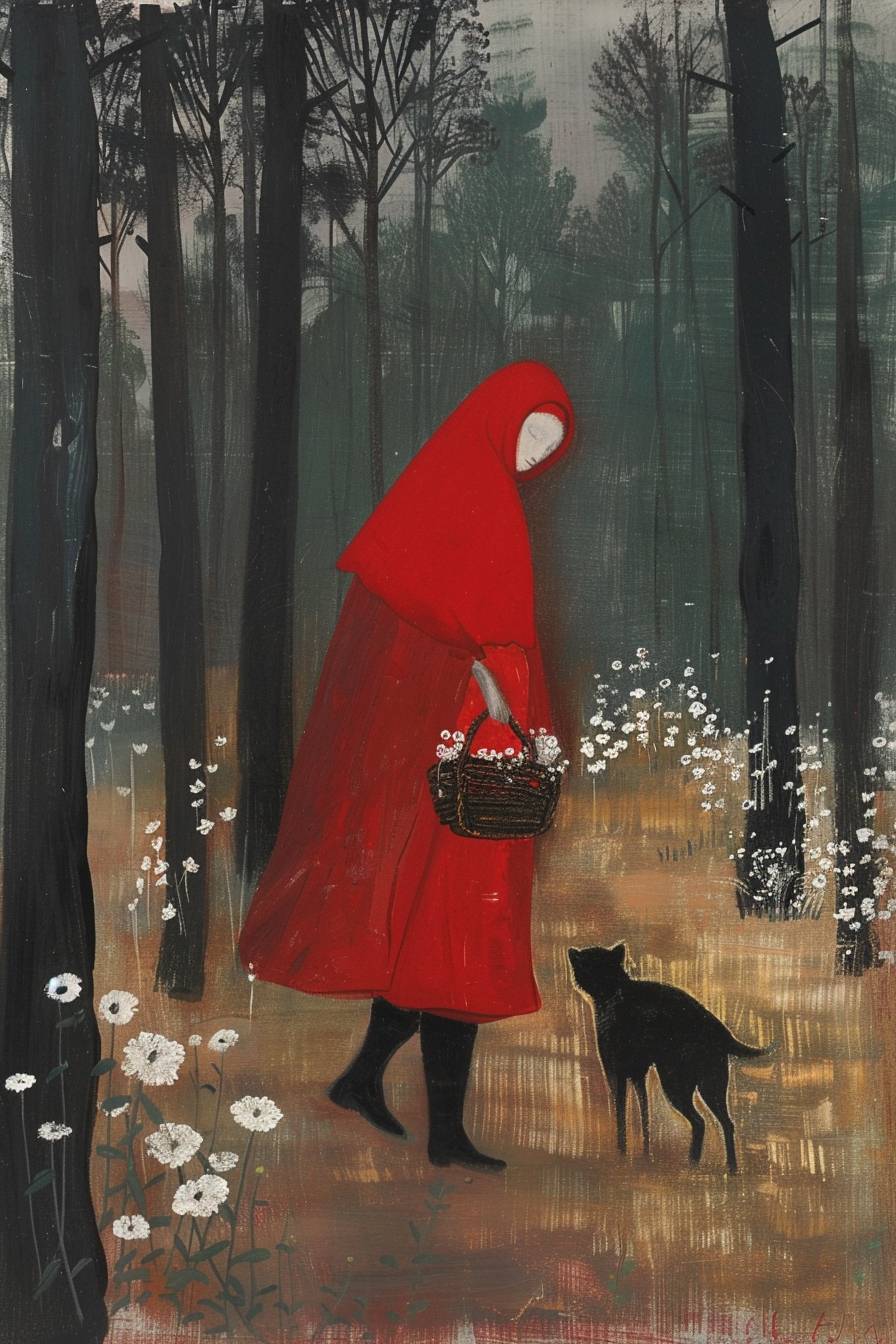 Mary Fedden's painting depicts Red Riding Hood