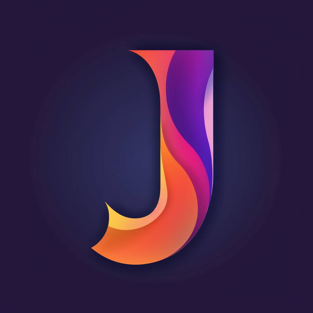 A modern, creative and simple logo starts from letter J