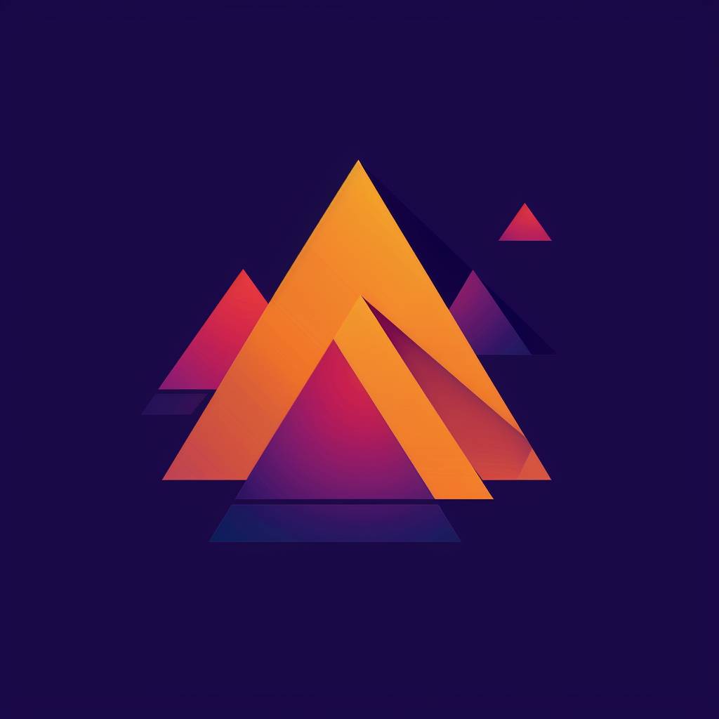 Minimal logo, flat, vector, gradient in triangles, high quality, 4k