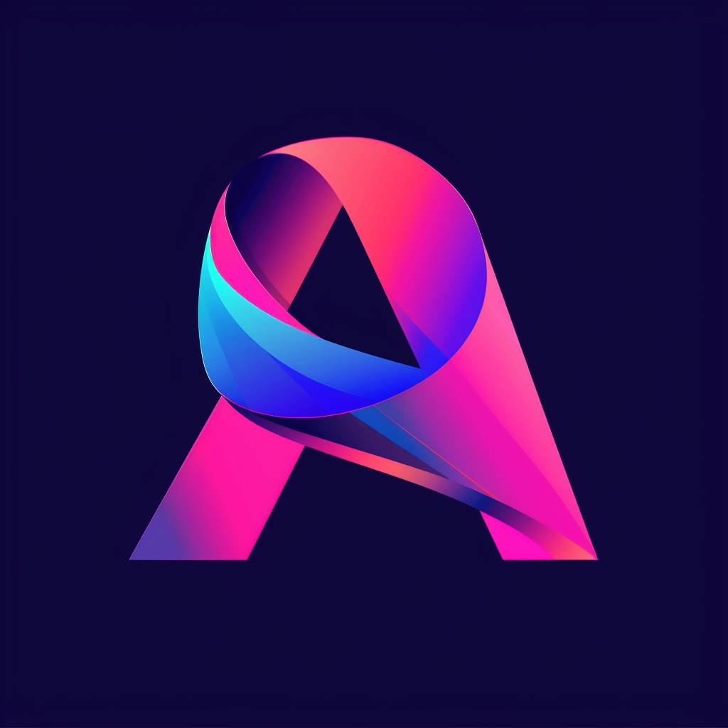 Vector logo A, pink dark blue gradient