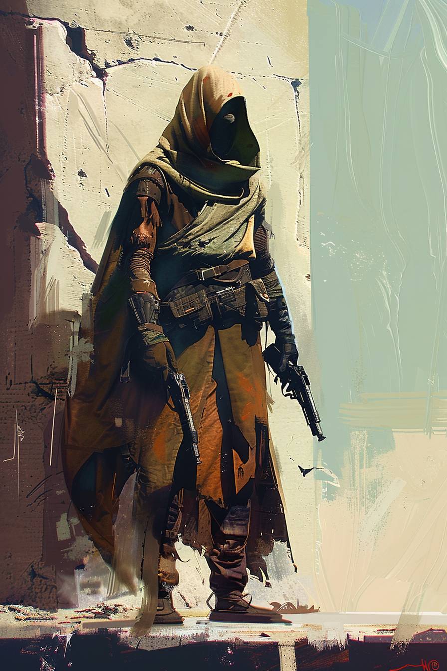 In the style of Dan McPharlin, character concept design, half body