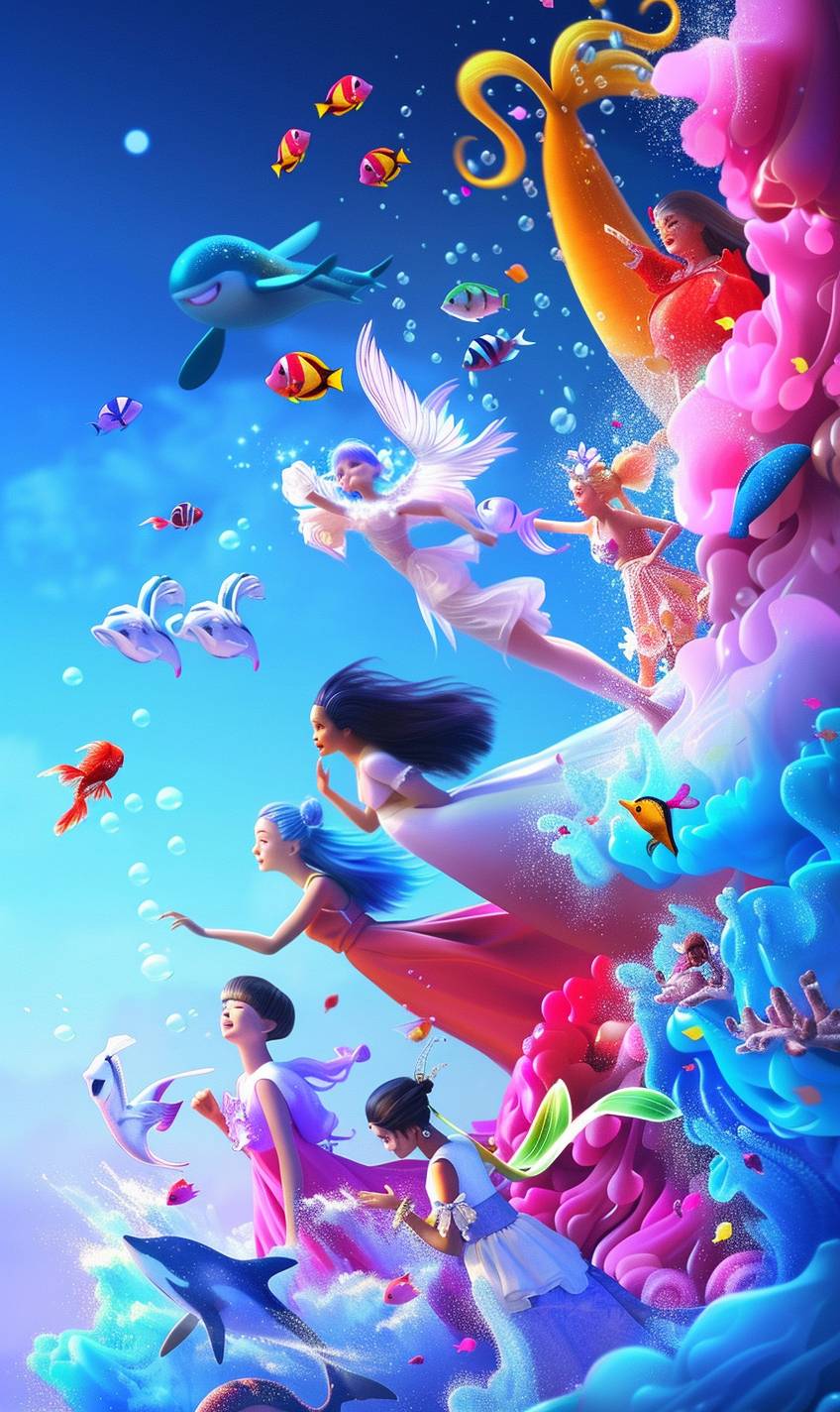 A dynamic and energetic illustration featuring an eclectic mix of characters from different backgrounds, ages, and cultures, coming together to celebrate friendship, diversity, and unity in a vibrant and lively setting. The artwork should exude a sense of inclusivity, joy, and togetherness, portraying a harmonious blend of personalities and styles in a visually compelling and engaging composition.