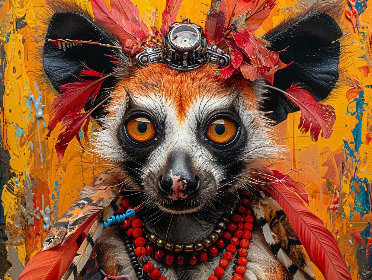 マダガスカルの動物祭りアートは童話パンクアートとして