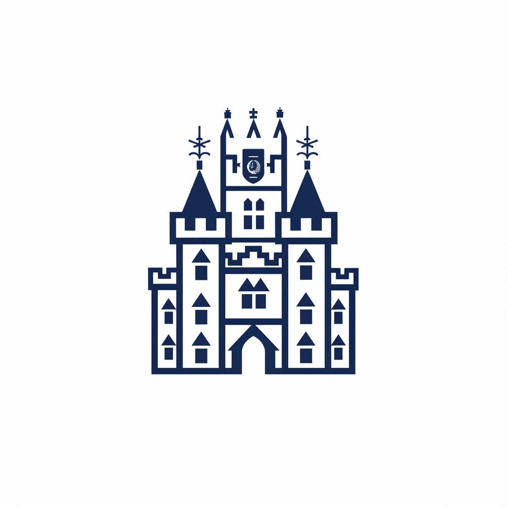 Minimalistic university logo design, university of knowledge, illustration, white background, in the style of Oxford University