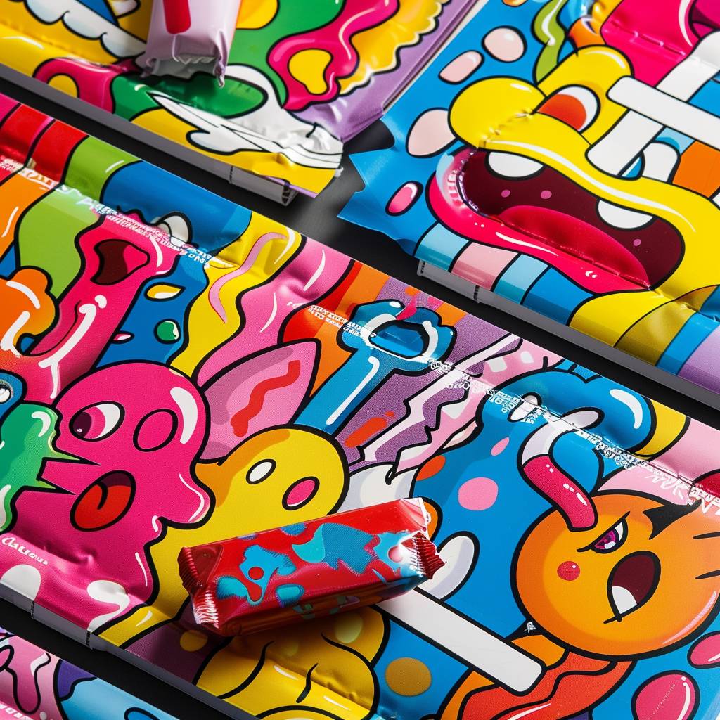 Packaging design for chewing gum blisters with crazy flavors by John Burgerman