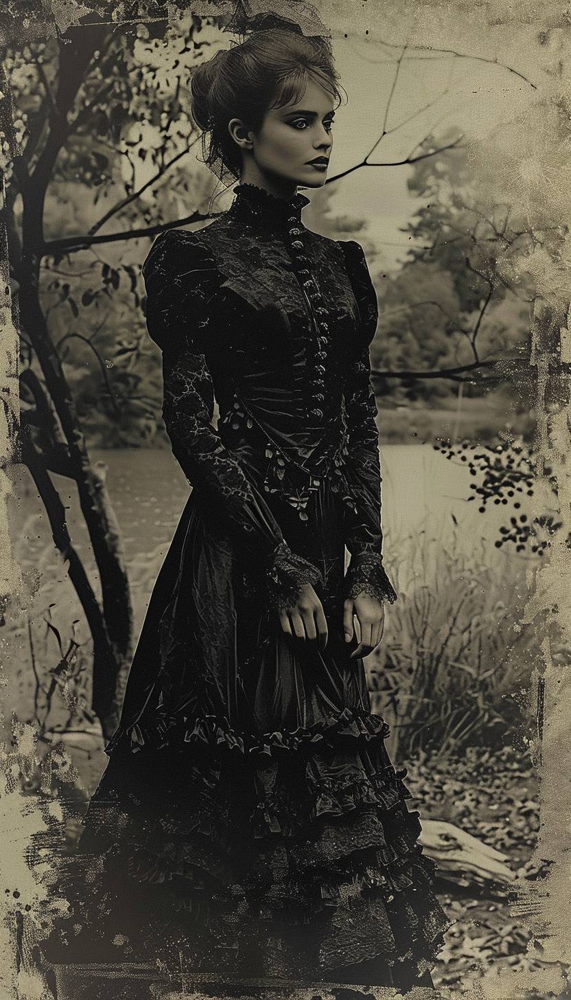 ヴィクトリアン･ゴシック風の女性の写真，エッジダーケニング