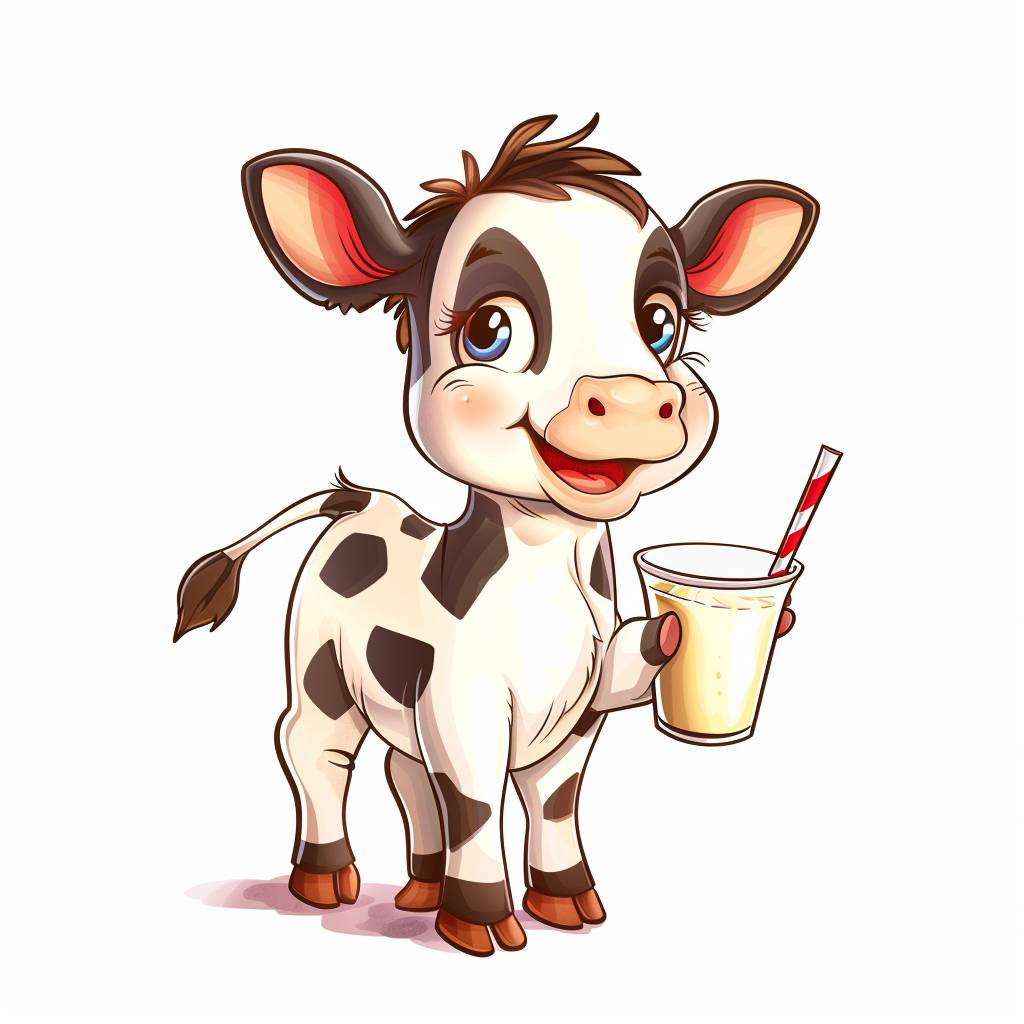 Mascot for a dairy brand, clip art style, cute