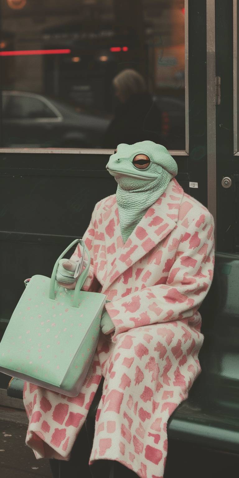 Photography of the rich crypto meme pepe by vivian maier