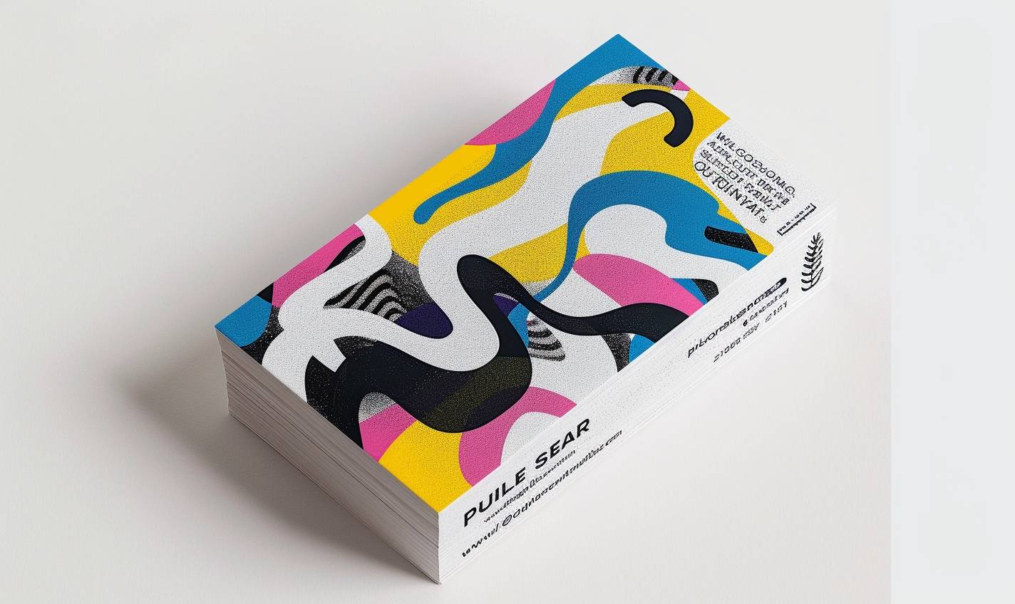 Business card design by Paula Scher. Front side, overleaf side - style raw - version 6.0 - aspect ratio 5:3