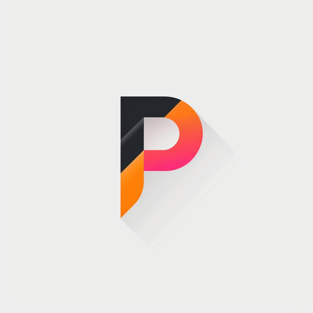 Minimalist logo of the letter P, flat design, white background