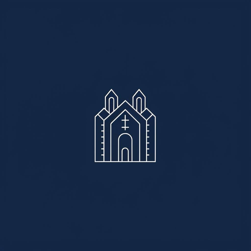 Logo of the dormitories of Catholic University of Lublin, dark blue, minimalist