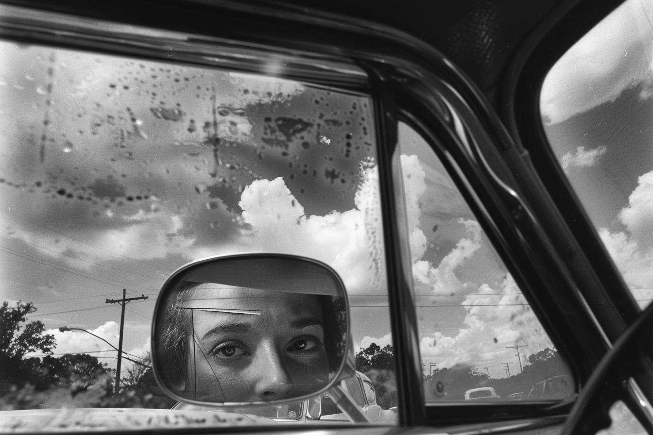 A chance reflection in a mirror by Lee Friedlander