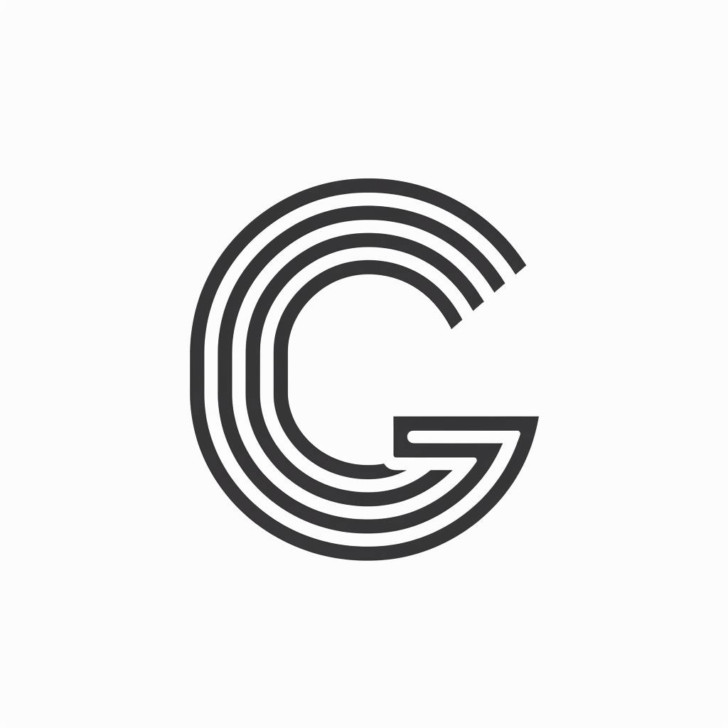 Letter C, simple vector logo line art, geometric