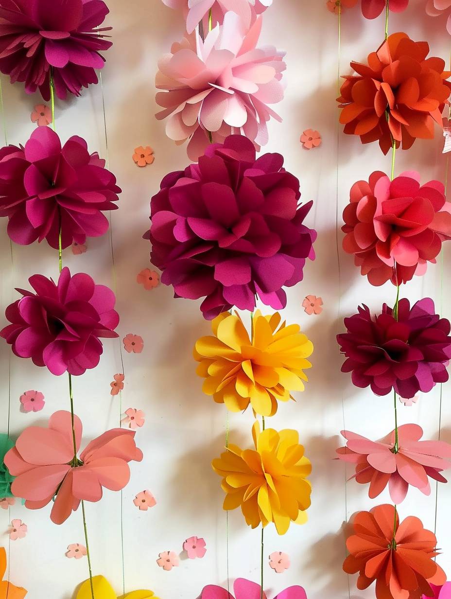 Stock photo of paper flower garlands