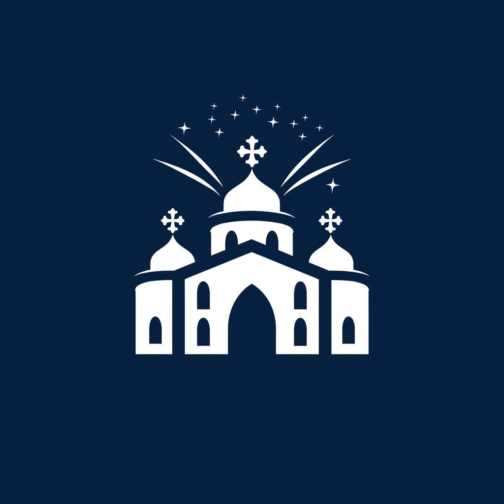 ルブリン・カトリック大学の寮のロゴ、濃紺色、ミニマリスト