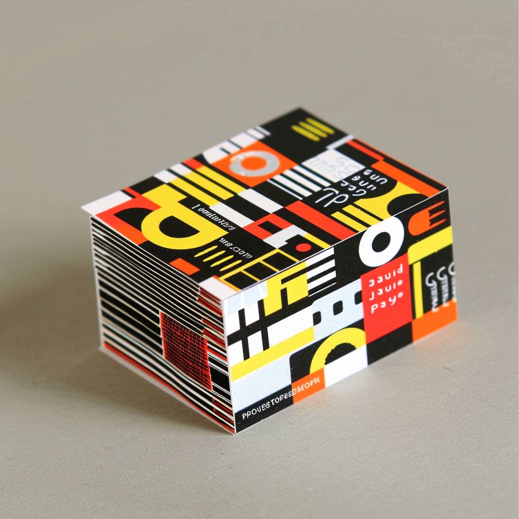 Business card design by Paula Scher. Front side, overleaf side -- style raw --v 6.0