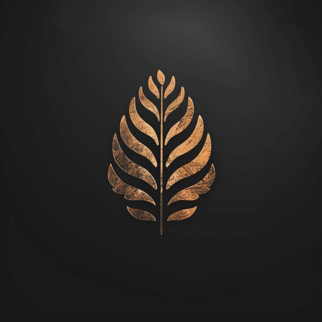 Elemental logo, modern, simple, ArtStation, New Zealand native, ferns, dark background