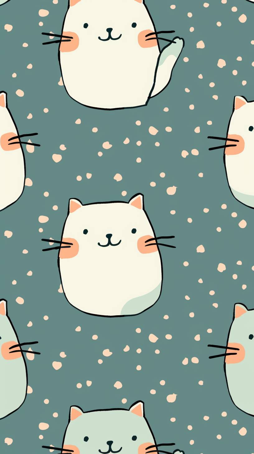 This is a background image, at the bottom of the pattern there is a cute simple drawing of a small animal.