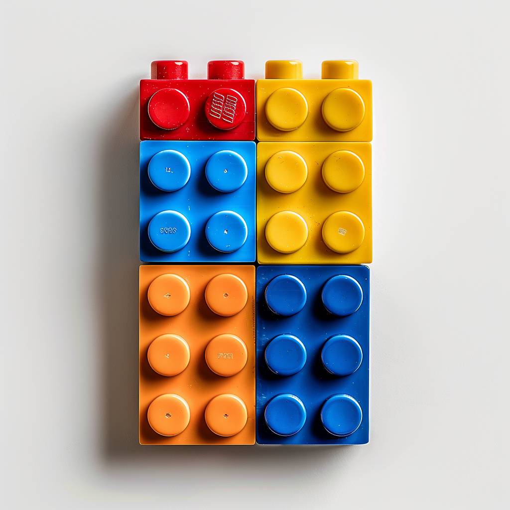 A LEGO [object], Photography, clean white background, crisp lines, bold colors, visually striking and clean design.