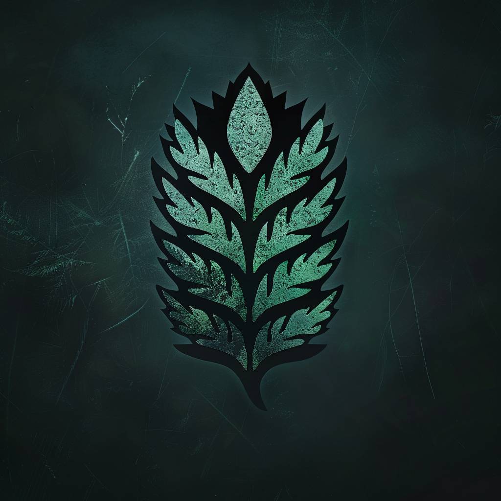 Elemental logo, modern, simple, ArtStation, New Zealand native, ferns, dark background