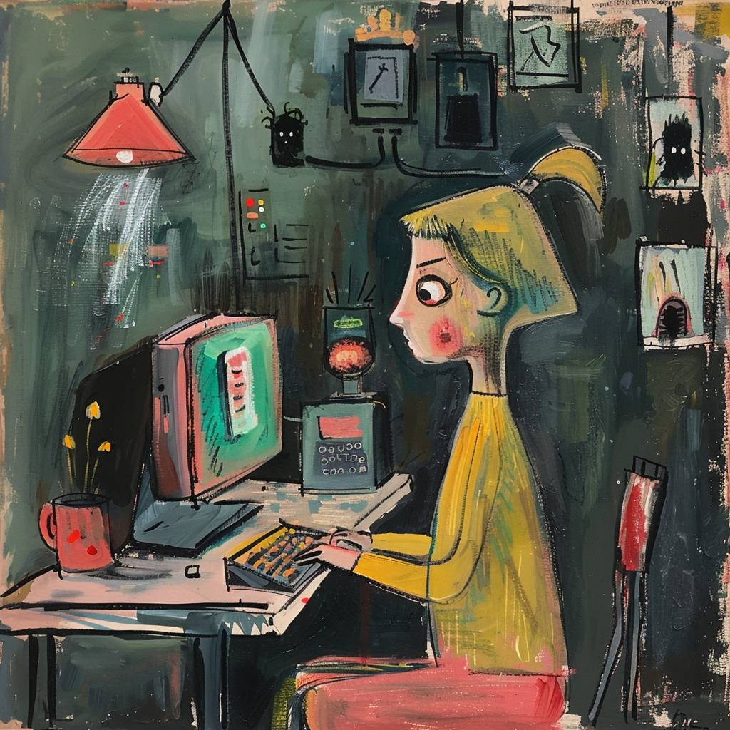 tech genius teenage girl by Ludwig Bemelmans --v 6.0