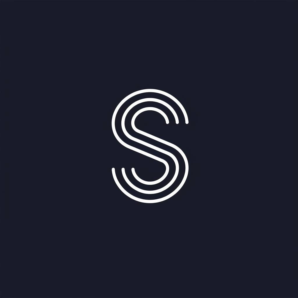 Minimal line logo of the letter S and T merged in one logo for a software company